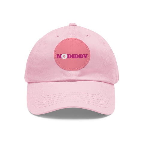 Pink Diddy Hat with Leather Patch (Round)